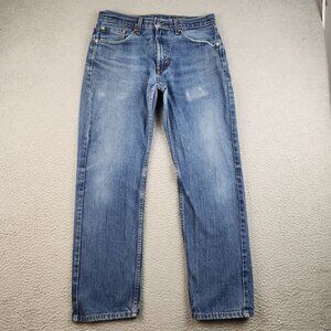 Levi's 505 Jeans Men's 33x32 Straight Leg Blue Denim Pants Wallet Fade Classic